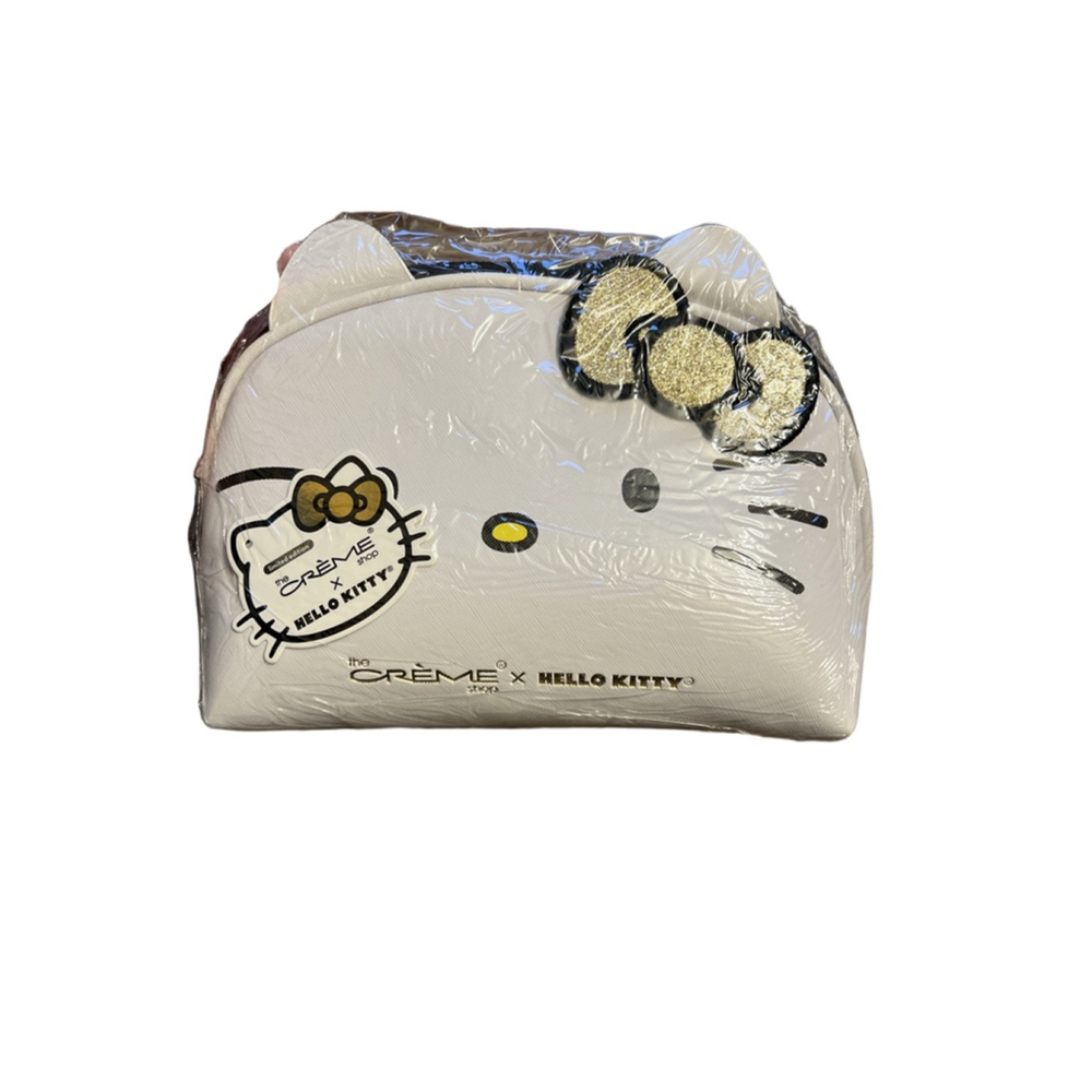 NEW The Crème Shop x Hello Kitty White Gold One Size Cosmetic Bag
